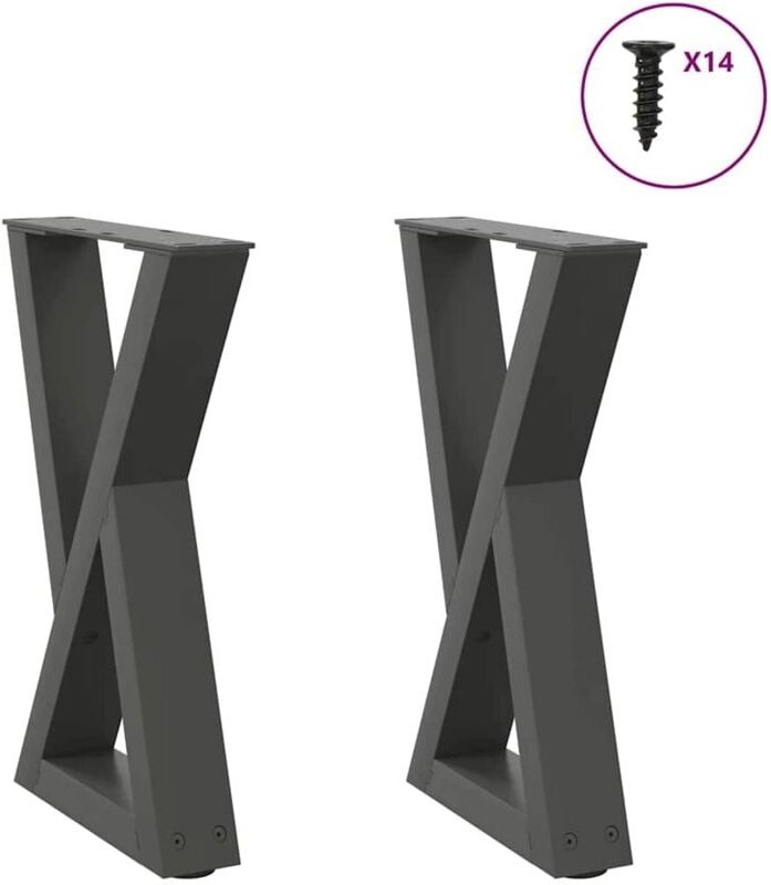 Couchtischbeine 2 Stk. Anthrazit 38x(42-43,3) cm Stahl Vidaxl