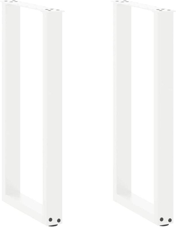 Konsolentischbeine U-Form 2 Stk. Weiß 38x(72-73) cm Stahl vidaXL