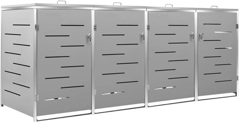 Vidaxl - Mülltonnenbox für 4 Tonnen 276,5x77,5x115,5 cm Edelstahl