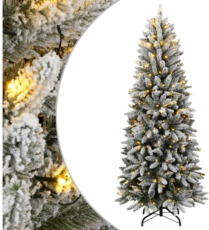vidaXL Künstlicher Weihnachtsbaum mit Schnee 150 LEDs 120 cm