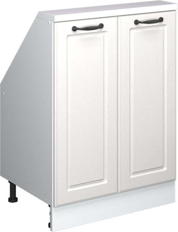 Dachschrägenschrank Rion, Weiß/Weiß Landhaus, mit 2 Türen, Vicco