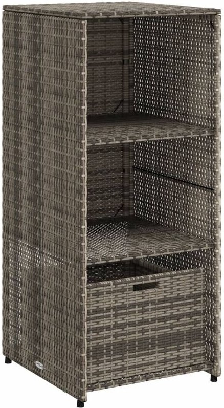 Gartenschrank Grau 50x55x115 cm Poly Rattan - Vidaxl