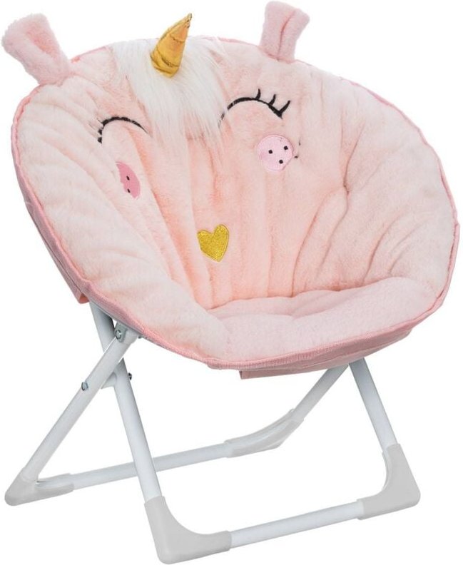 Klappsessel aus Stoff Einhorn, hellrosa Atmosphera for kids
