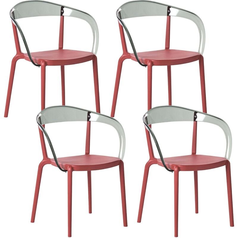 Gartenstuhl 4er Set MALEVIZI stapelbar Rot
