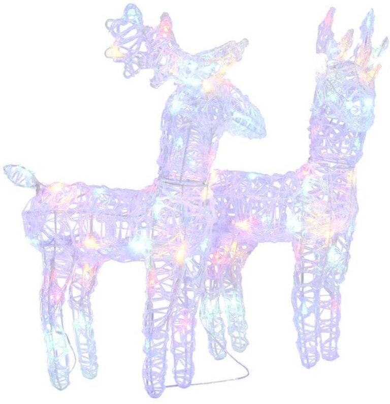 LED-Rentiere 2 Stk. Mehrfarbig 80 LEDs Acryl vidaXL