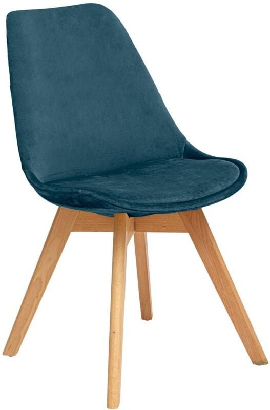 Stuhl Baya - Entenblau - Samt Atmosphera créateur d'intérieur