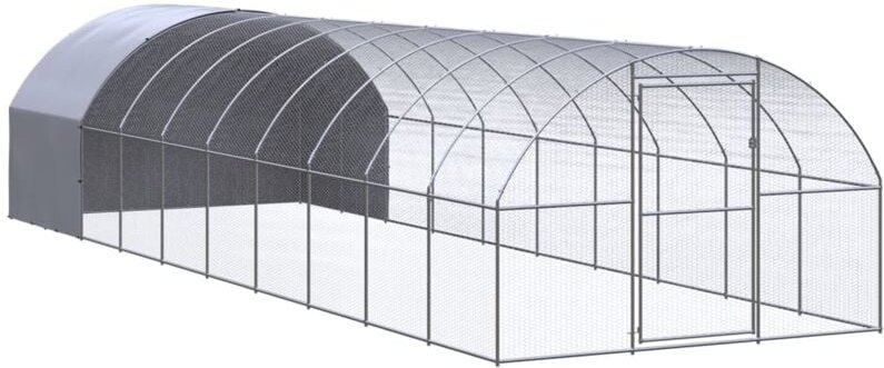Outdoor-Hühnerstall 3x10x2 m Verzinkter Stahl - Vidaxl