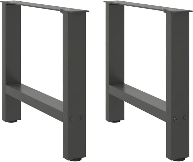 Couchtischbeine Anthrazit 2 Stk. 60x(42-43) cm Stahl Vidaxl
