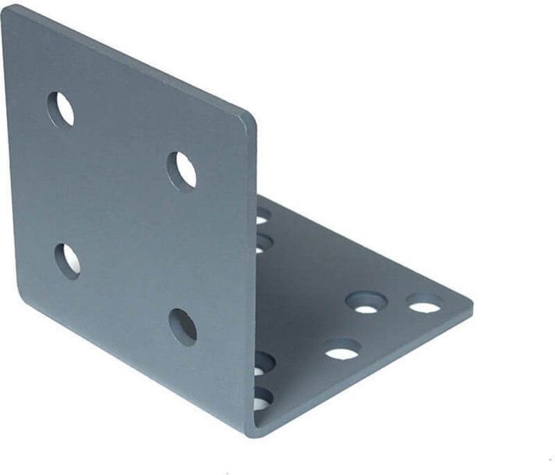 HOME DELUXE Winkelplatte für Aluminiumpfosten – 125 x 125 x 120 mm, Anthrazit Winkelplatte Aluminiumpfosten, Pfostenhalt...