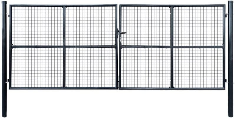 Vidaxl - Mesh-Gartentor Verzinkter Stahl 400 x 150 cm Grau