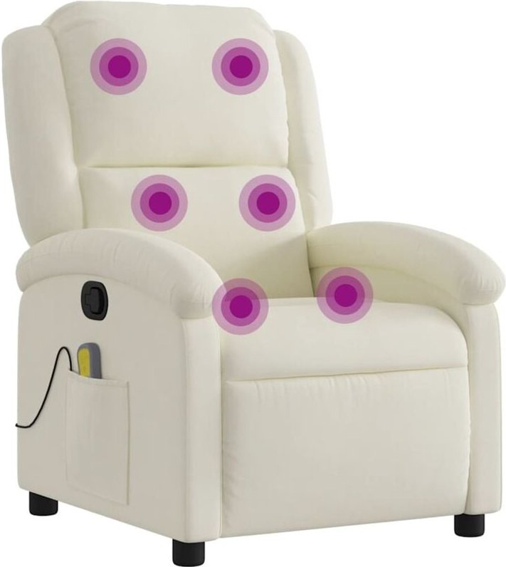 vidaXL Massagesessel Creme Samt