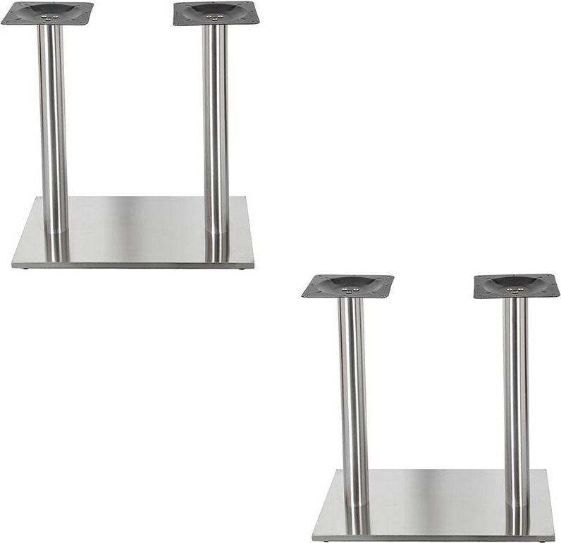 Melko 2x Tischplattenträger Edelstahl Untergestell Tischbein Sockelfuß Tischfuß