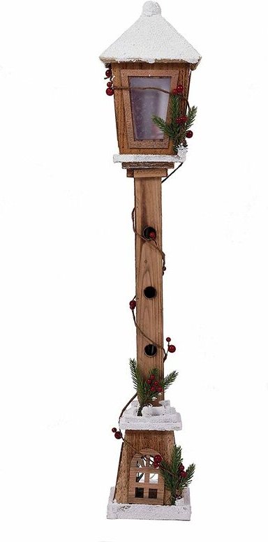 Laterne aus Holz mit 15 warm weissen led - 81 cm