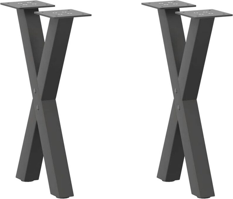 Couchtischbeine X-Form 2 Stk. Anthrazit 28x(42-43) cm Stahl Vidaxl