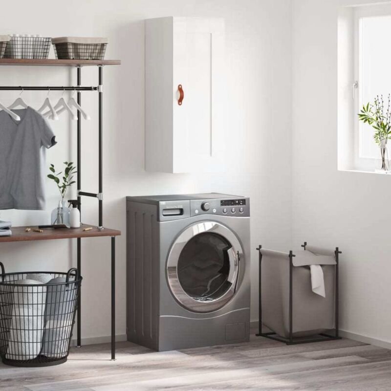 Wandschrank Hochglanz-Weiß 34,5x34x90 cm Holzwerkstoff Vidaxl