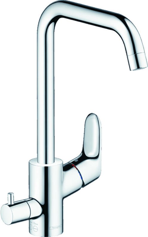 Küchen Armatur Focus M41 260 1jet 31823000 chrom, schwenkbarer Auslauf, Geräteabsperrventil - Hansgrohe