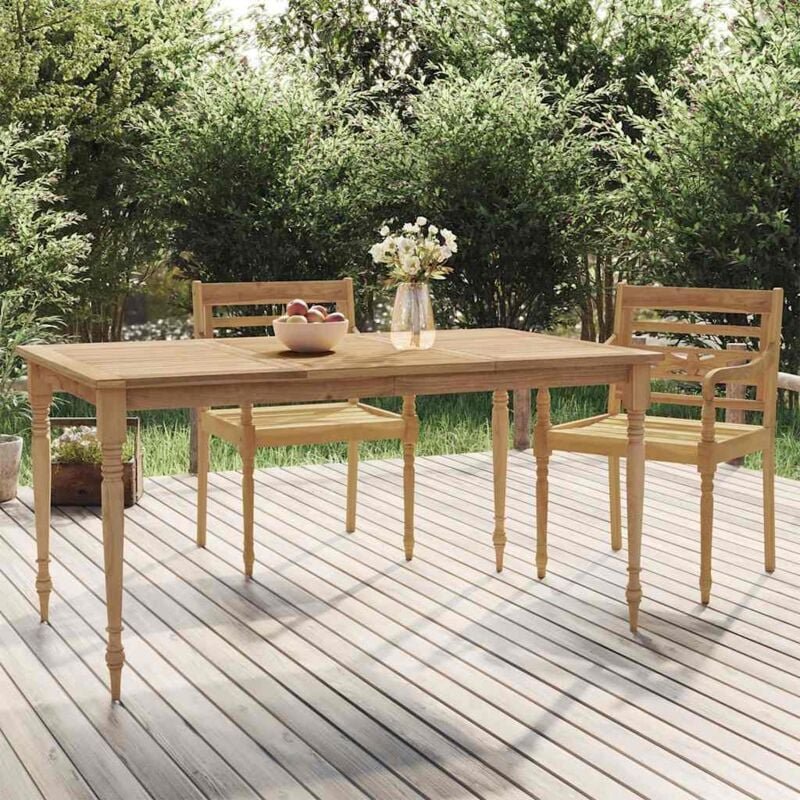 Batavia-Tisch 150x90x75 cm Massivholz Teak Vidaxl