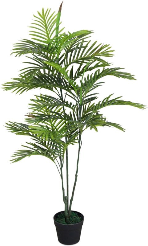 Spetebo - Kunstpflanze im Blumentopf 120 cm - Palme / schmal - Künstliche Deko Pflanze