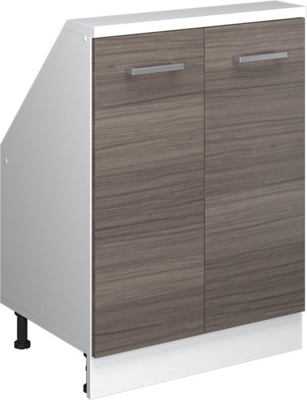 Dachschrägenschrank Rion, Edelgrau/Weiß, mit 2 Türen, Vicco