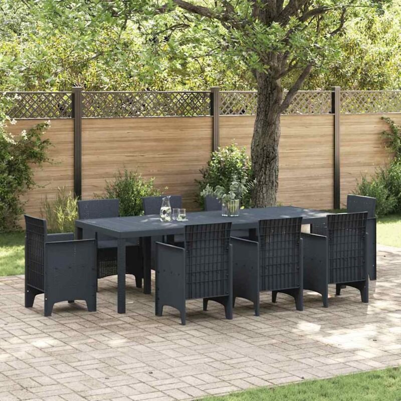 Gartentisch Anthrazit 250 x 100 x 73 cm Poly-Rattan Vidaxl