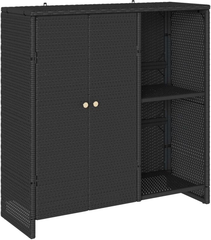 Vidaxl - Badschrank mit Speicher Schwarz 100 x 36 x 102 cm Rattan