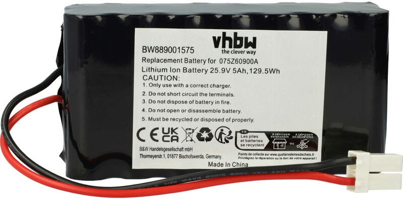 vhbw Akku kompatibel mit Ambrogio L60 Elite, Elite S+ Rasenmäher (5000mAh, 25,9V, Li-Ion)