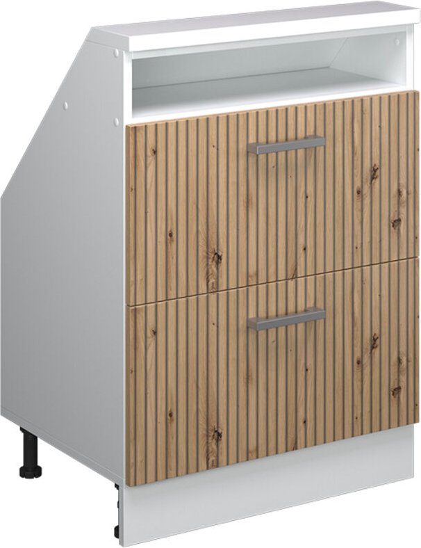 Dachschrägenschrank Rion, Artisan Eiche/Weiß, mit 2 Schubladen, Vicco