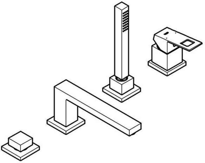 Eurocube 4-Loch Einhand-Wannenkombination, 19897001 - Grohe