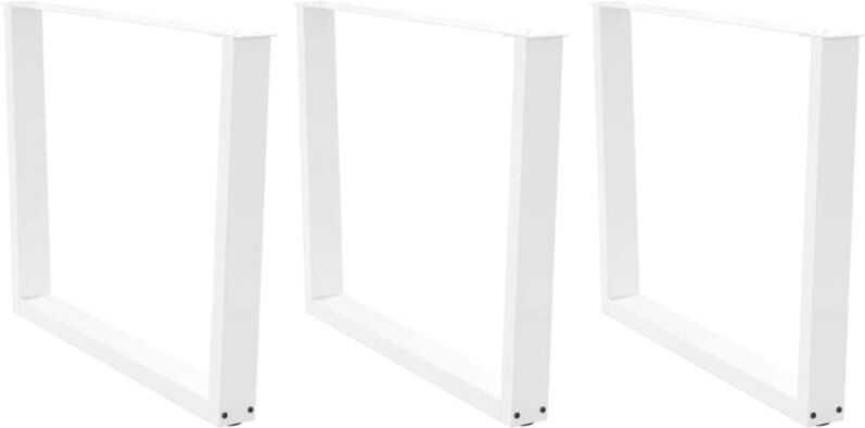 Esstischbeine V-Form 3 Stück Weiß 100x(72-73,3) cm Stahl Vidaxl