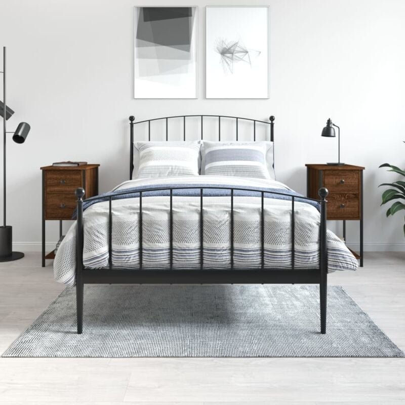 Vidaxl - Nachttische 2 Stk. Braun Eichen-Optik 32x42x70 cm Holzwerkstoff