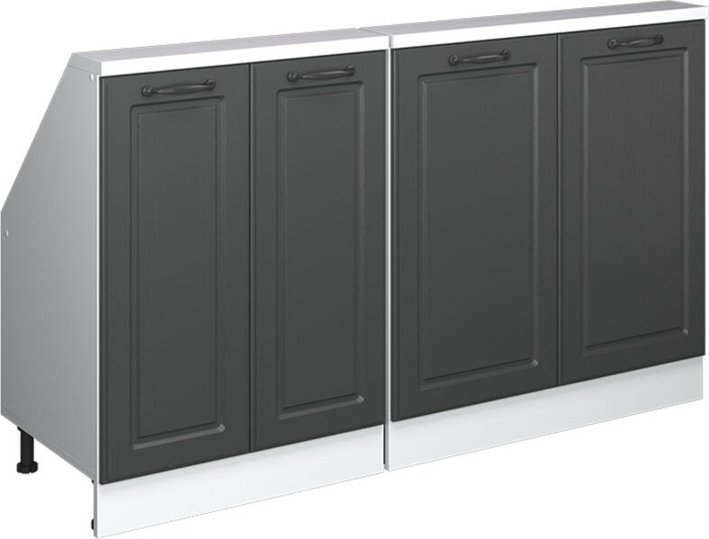 Dachschrägenzeile-Set Rion, Anthrazit Landhaus/Weiß, 2er Set, Vicco