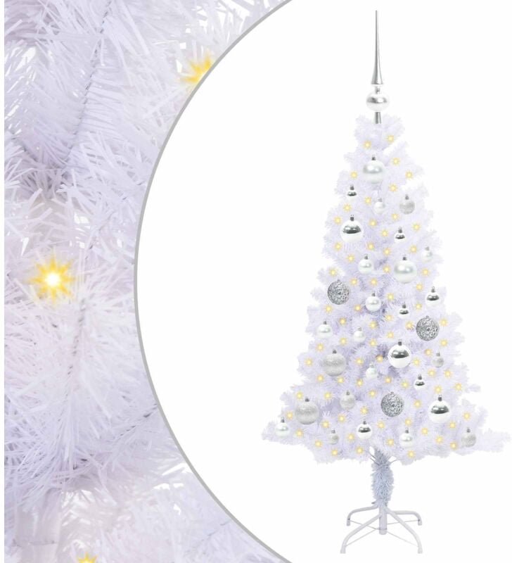 Künstlicher Weihnachtsbaum Weiß 120 cm PVC und Stahl vidaXL