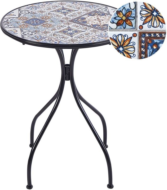 Outdoor Bistrotisch CIVITA 60 cm 60 cm Metall Schwarz