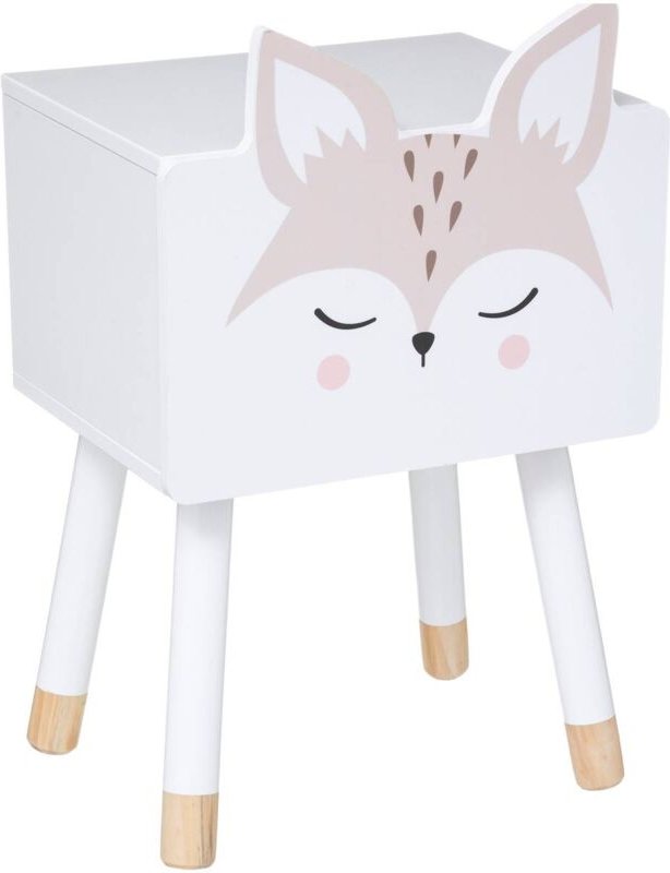 Atmosphera - Nachttisch für Kinder fuchs, mit Beinen aus Kiefernholz, 53 cm