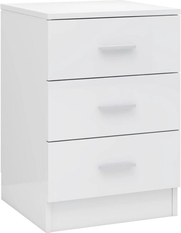 Nachttisch Hochglanz-Weiß 38x35x56 cm Holzwerkstoff Vidaxl