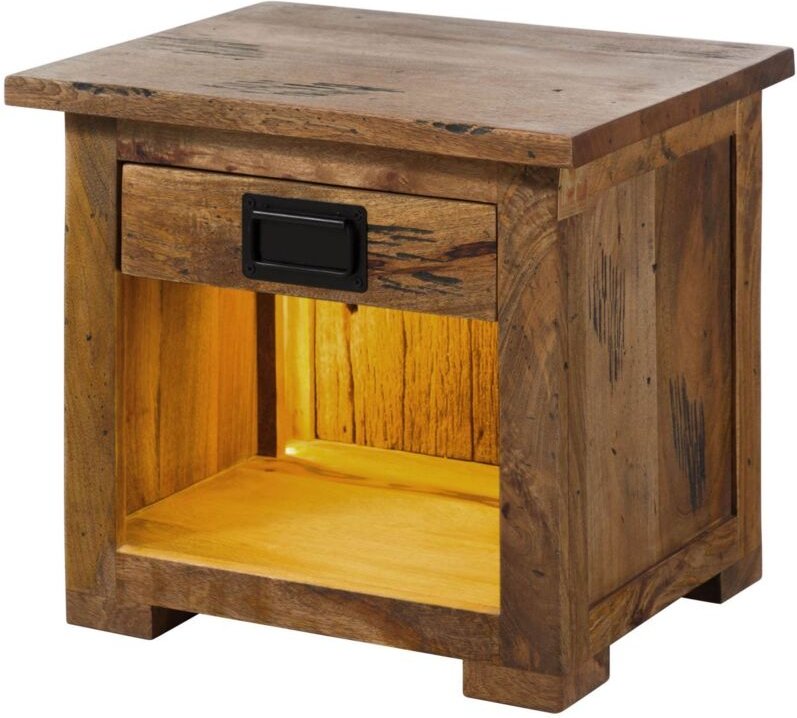 Nachttisch Mango / Altholz 50x40x45 natur lackiert RAILWAY LUX 160