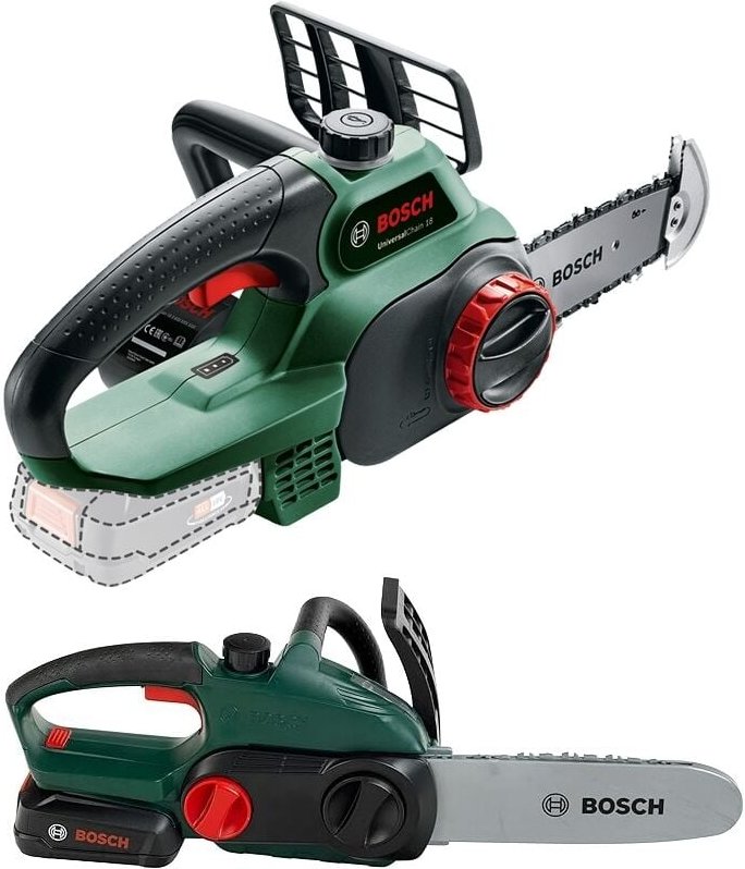 Bosch Akku-Kettensäge UniversalChain 18 Set inkl. Spielzeug Kettensäge Theo Klein