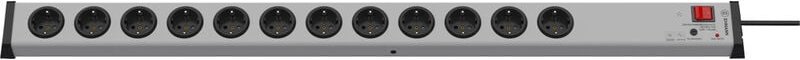 Ehmann - 0207x00122301 Überspannungsschutz-Steckdosenleiste 12fach Grau Schutzkontakt 1 St.