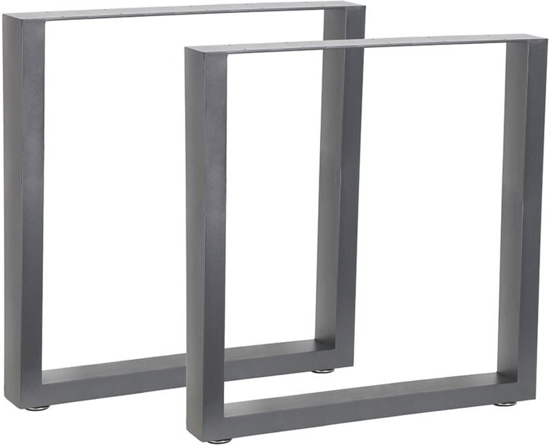 Mucola - 2er Set Tischgestell Grau 70x72 cm Tischuntergestell Tischkufen Tischbeine Stahl
