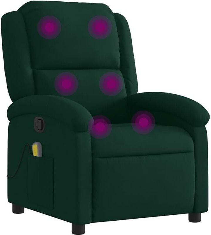 Massagesessel Dunkelgrün Samt - Vidaxl