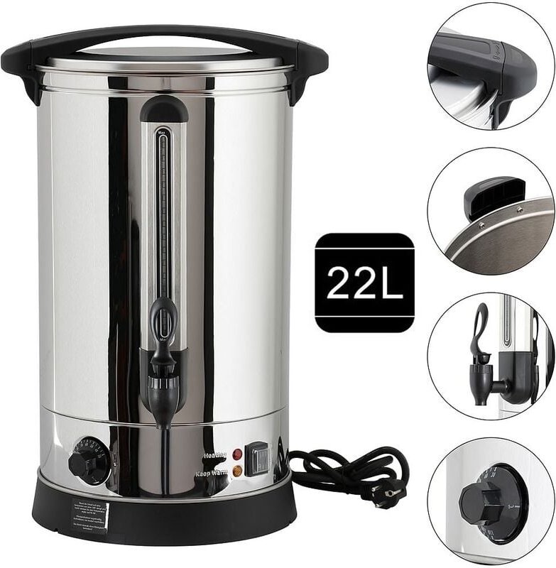 Melko Einkochautomat 22 L mit Zapfhahn Glühweinkocher 2500W Heißwasserspender