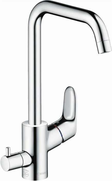 Küchen Armatur Focus M41 260 1jet 31823000 chrom, schwenkbarer Auslauf, Geräteabsperrventil - Hansgrohe