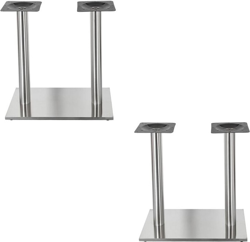 Thumbnail - Edelstahl Untergestell Tischbein Tischplattenträger Säule Sockelfüße Tischfuß 2x