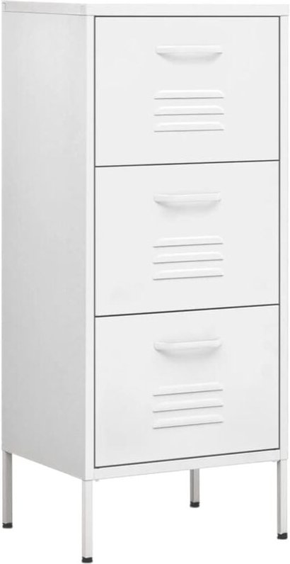 Lagerschrank Weiß 42,5x35x101,5 cm Stahl - Vidaxl