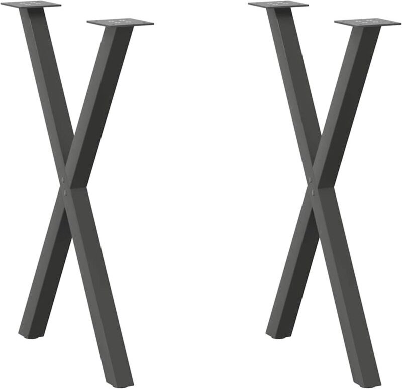 Esstischbeine X-Form 2 Stk. Anthrazit 50x(72-73) cm Stahl vidaXL