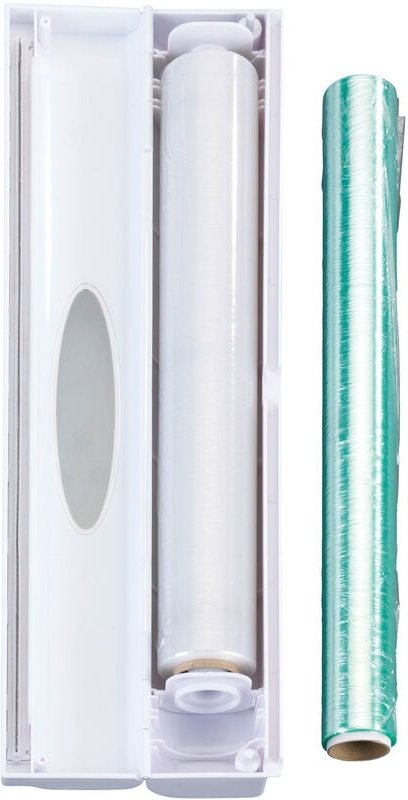 WENKO Folienschneider Perfect Cutter Weiß 2er Set, Weiß, Kunststoff (ABS) weiß, Edelstahl rostfrei silber