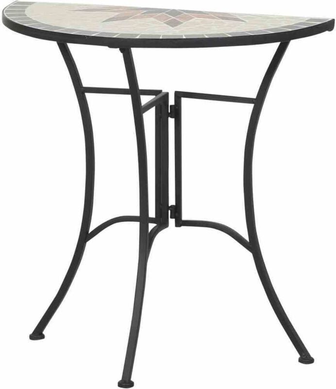 Stella Tisch 35,5x70x71,5 cm Gestell Stahl matt-schwarz, Tischplatte Keramik.