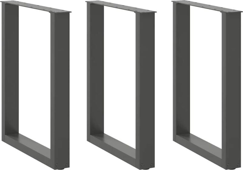 Esstischbeine U-Form 3 Stk. Anthrazit 70x(72-73) cm Stahl Vidaxl