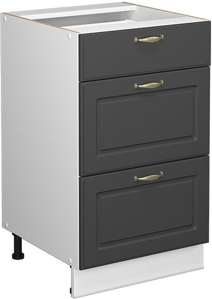 Küchenunterschrank Fame-Line, Anthrazit-Gold, 50 cm ohne Arbeitsplatte, Vicco
