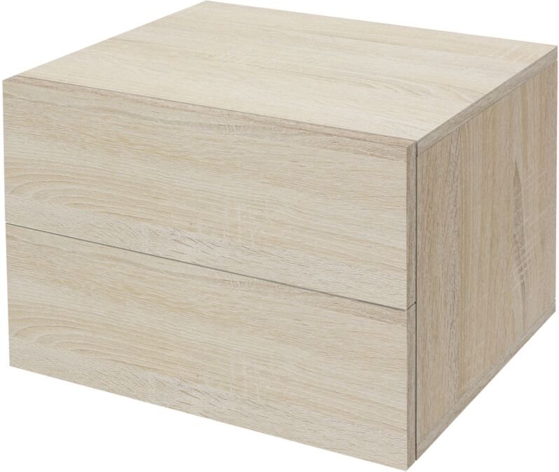 ML-Design Nachttisch hängend mit 2 Schubladen, Beige - Sonoma-Eiche, 42x29x30 cm, Holzwerkstoff, Schwebend Nachtschrank,...